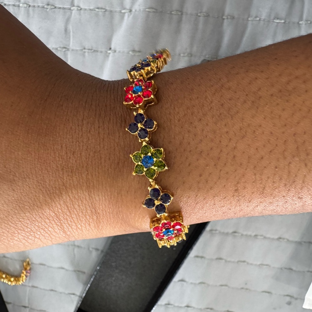 Joan Rivers Red, Blue, Yellow Floral Bracelet